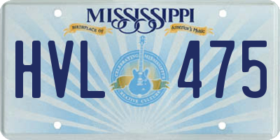MS license plate HVL475