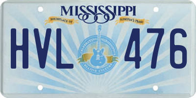 MS license plate HVL476