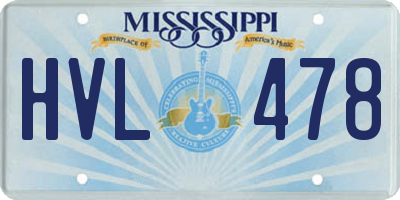 MS license plate HVL478
