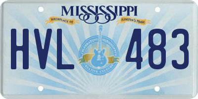 MS license plate HVL483
