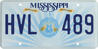 MS license plate HVL489