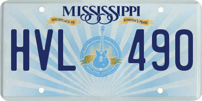 MS license plate HVL490