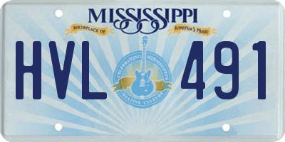 MS license plate HVL491
