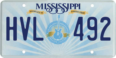 MS license plate HVL492