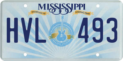 MS license plate HVL493