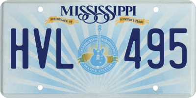 MS license plate HVL495