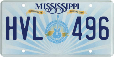 MS license plate HVL496