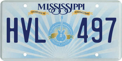 MS license plate HVL497