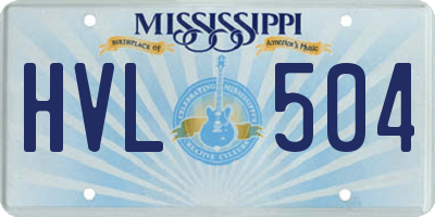 MS license plate HVL504