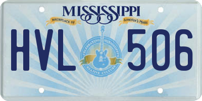 MS license plate HVL506