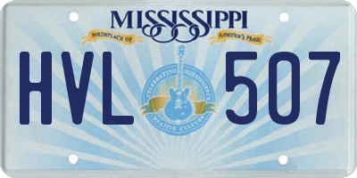 MS license plate HVL507