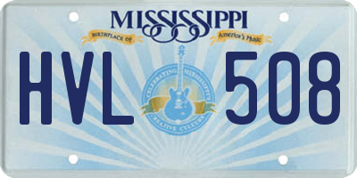 MS license plate HVL508
