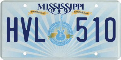 MS license plate HVL510