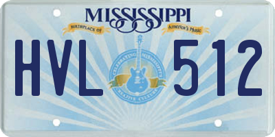 MS license plate HVL512