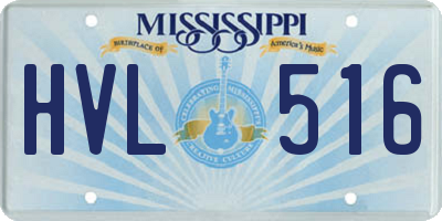 MS license plate HVL516
