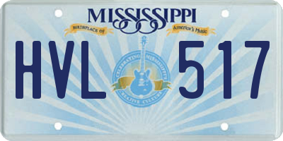 MS license plate HVL517