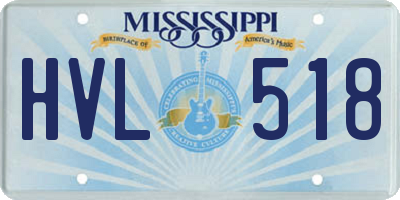MS license plate HVL518