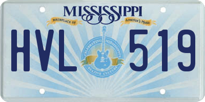 MS license plate HVL519