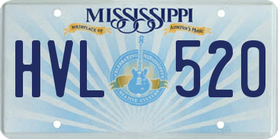 MS license plate HVL520