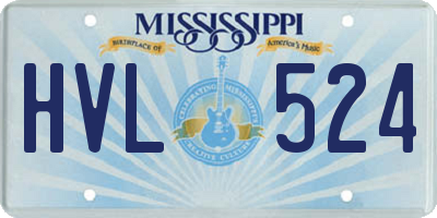 MS license plate HVL524