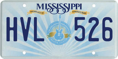 MS license plate HVL526