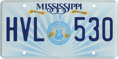 MS license plate HVL530