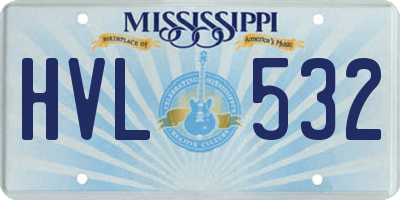 MS license plate HVL532