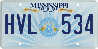 MS license plate HVL534