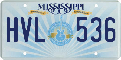 MS license plate HVL536