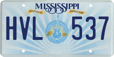 MS license plate HVL537