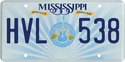 MS license plate HVL538