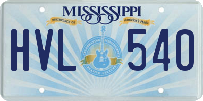 MS license plate HVL540