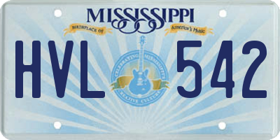 MS license plate HVL542