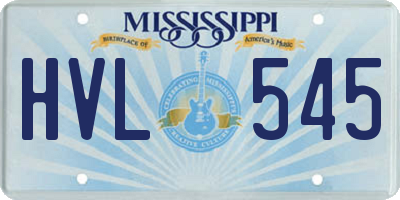 MS license plate HVL545