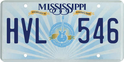MS license plate HVL546