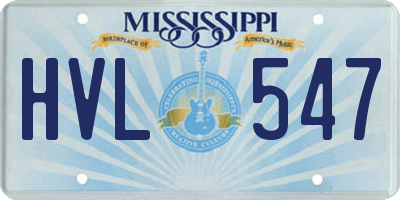 MS license plate HVL547