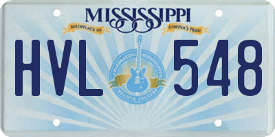 MS license plate HVL548
