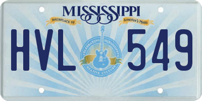MS license plate HVL549