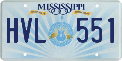 MS license plate HVL551
