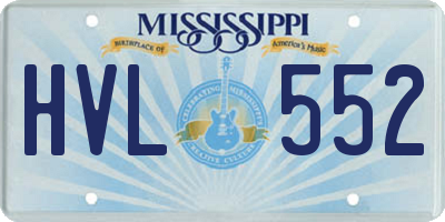 MS license plate HVL552