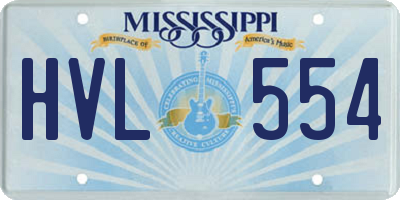 MS license plate HVL554