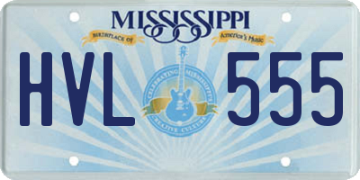 MS license plate HVL555