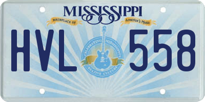 MS license plate HVL558