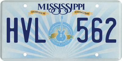 MS license plate HVL562
