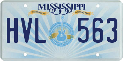 MS license plate HVL563