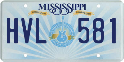 MS license plate HVL581