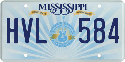 MS license plate HVL584