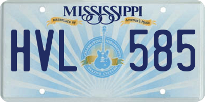 MS license plate HVL585