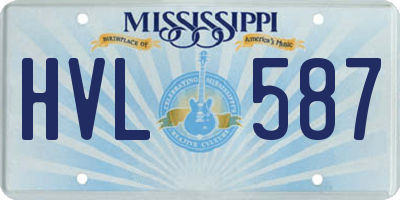MS license plate HVL587