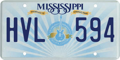 MS license plate HVL594